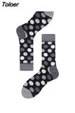 Harajuku Style Men Socks Black White Plaid Dot Cat Pattern Happy Socks New 2023 Hip Hop Combed Cotton