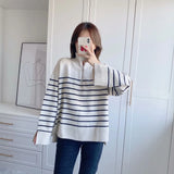 New Winter Sweater With Loose Stripes And Casual Sweaters-Outfit
