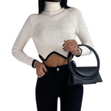 Autumn And Winter Explosion Of Women's High-Collar Irregularly Swing Short Sweater