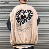 Love Embroidered Woman Jacket Retro Letter Embroidery Stitching Coat Women Jacket Hit Color Baseball Uniform Top