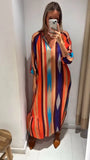 Spring/Autumn Spring/Autumn New V-Neck Fashion Print Seven-Sleeve Loose