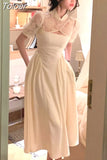 Women Elegant Midi Two Piece Dress Set Vintage Summer New Spaghetti Strap Sexy Party Slim Prom Clothes Korean Party