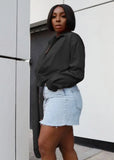 Sexy Deep-V Irregular Cropped
