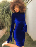 Party Turtleneck Sexy Velvet Mini