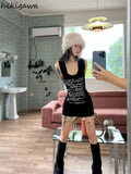 Woman Dress Y2k Clothes O-neck Sleeveless Letter Print Sexy Summer Robe Femme 2023 Vestidos De Mujer Tunic Mini Dresses-Outfit