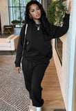 Casual Plain Long Sleeve Loose Sweatshirt And Matching Pants Two Piece