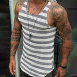 Men's Fashion Striped Men's Knitwear Sleeveless Sports Knitwear