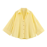 New Women's Fashion Set Simple Linen-Blend Long-Sleeved
