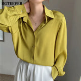 Office Ladies Striped Women Blouses Tops Full Sleeve Loose Women Shirts Elegant Spring Blusas Mujer