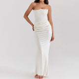 Temperament Thoracic Folding Dress Summer 2025 New Sexy Ass
