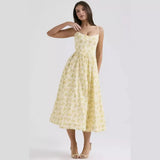 Summer Women's New Sweet And Spicy Wind Flower Long Dresses With Hanging