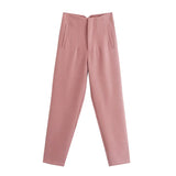 Fashionable Multi-Color Pendant High-Waisted Straight Harlan Casual Suit Trousers In Spring And Summer 2024-Outfit