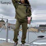Autumn Winter Sport Tracksuit Women Hoodies Set Long Sleeve Loose Oversized Shirt Tops And Pants Suit Two Piece