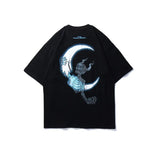 Men's Street T Shirt Lightning Skull Moon Cotton T-Shirt 2020 Summer Men Short Sleeve High Quality Tees