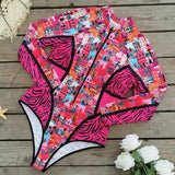 Large-Size Swimsuit Women's 2025 New Long-Sleeved Zipper Surfsuit