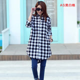 New 2020 Button Down Shirt for Women Plus Size Cotton Long Plaid Flannel Shirt Korean Full Sleeve Casual Loose