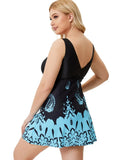 High-Waisted Printed Plus Size One Piece