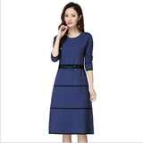 Length Over The Knee With Undergarment Knitted Wool Skirt Autumn And Winter Temperament Close Waist Thin Belt Wool