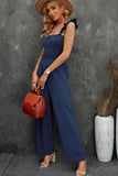 Shoulder Smocked Wide Leg