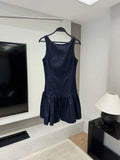 Women's New 2025 Folding Decorative Denim Effect Short Dress Women