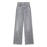Classic Water Wash Jeans 2025 Spring High-Rise Straight Slack Trousers