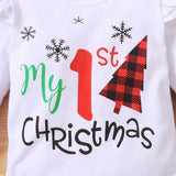 Baby Girl Christmas Print Two Piece Skirt Set with