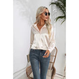 Style: A Button Satin Shirt, Temperament, Commuter Long-Sleeved Shirt, New Women's Wear In Spring And Summer.-Outfit