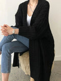 And Winter Long Cardigan Pure Color Women's Knit Fashion Holiday Sweater Coat