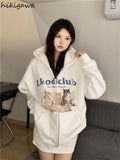 Hoodie Women Clothing Cat Print Long Sleeve Zipper Jackets 2023 Ropa Mujer Thicked Fashion Casual Hooned Y2k Sweatshirt-Outfit