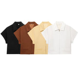 Spring New Women's Collar Short-Sleeved Short Coat Straight Trousers 8491053