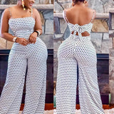 Designed For Fashionable Women's Wear, Spotted Printing, Breast-Bound Suspenders, Jumpsuits.-Outfit