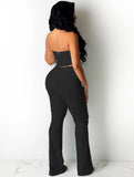 Sexy Strapless Pleated Top And Pant