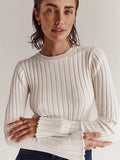 Collar Knitted Sweater Long-Sleeved Pit Strip Bottom Shirt Solid Color Tight Autumn And Winter Top
