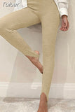Skinny Elastic High Waist Stretchy Sports Sweatpants Women Trousers Slit Fashion Flared Leggings Joggers 2023