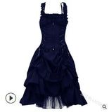 Lolita COS Gothic Slimming Irregular Design Strap Corset Dress