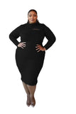 Plus Size Knit Dresses for Women 2021 Elegant Solid Hollow Out Super Stretchy Maxi Dress High Quality Wholesale