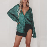 2025 New Pearl Blouse Collared Long-Sleeved Sleeve-Jersey Basic Women's Shirt