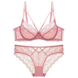 French Pure Lingerie Sexy Lace Bra Set Female Senior Feeling Bra Small Agglomeration Bra Thin