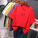 Kawaii Summer T Shirt Women 2020 New O Neck Oversized Tees 100% Cotton Loose Tees Soft Casual Female Tops 7
