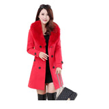 Autumn And Winter Large-Size Hairy Women's Coat Double Buckle Ebay Big Coat