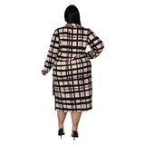 Plus Size Dresses Women 2022 Wholesale Buttons Casual Long Sleeve Loose Office Lady Plaid Shirt Midi Dresses