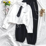 Autumn New Jk Uniform Sets Female Korean Version Long Sleeve Shirt Student Preppy Style Two Piece Set Women Overalls