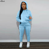 Streetwear 2 Two Piece Sets Womens Winter Outifits 2021 Sweatsuits For Women Long Sleeve Top Pants Skinny Matching