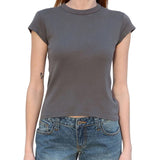 Women Goth Clothes y2k Crop Tops Summer 2024 T shirts Grunge 2000s Trashy Aesthetic Short Sleeve Tees Young Girls Streetwear-Outfit