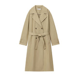 Feng 2025 New Fashion Temperament Female Assembly Belt Long Wind Coat