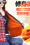 Big Size Velvet Thick Warm Women Plaid Shirt Female Long Sleeve Tops 2023 Autumn Winter Casual Blouse