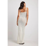 Summer New Holiday Style Knitted Dress Women's Sling Skirt Side Open-Back Hollow Pattern Knitted