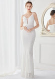 Shining Sequins V Neck Strapless Slim Formal Cocktail Party
