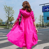 Summer Women's Sun Protection Clothing Long Thin Windbreaker Long Sleeve Plus Size Hooded Breathable Anti-UV Coats