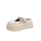 New Sweet Cool Thick Soles To Height Mary Treasure Shoes Small Man Double Tied With Water Drill Half Slippers Women Can Wear